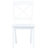 VidaXL Eetkamerstoelen 6 st massief rubberwood wit