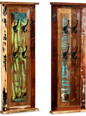 VidaXL Kapstok 38x100 cm massief gerecycled hout 2 st