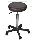 VidaXL Kantoorkrukken 2 st 35,5x98 cm kunstleer bruin