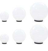 vidaXL 6-delige LED-bollampenset rond 20/30/40 cm PMMA