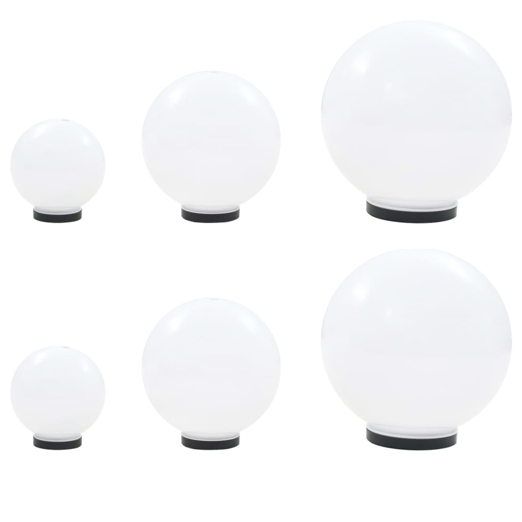 vidaXL 6-delige LED-bollampenset rond 20/30/40 cm PMMA