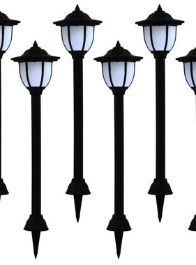 VidaXL Solarlampen 6 st LED zwart