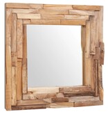vidaXL Decoratieve spiegel vierkant 60x60 cm teakhout