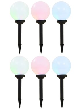 VidaXL Solarlampen 6 st LED rond 20 cm RGB