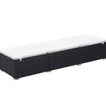 VidaXL Ligbedden met kussens 2 st poly rattan zwart