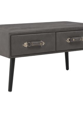 VidaXL Bank met lades 80 cm kunstleer grijs