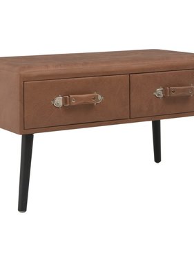 VidaXL Bank met lades 80 cm kunstleer donkerbruin