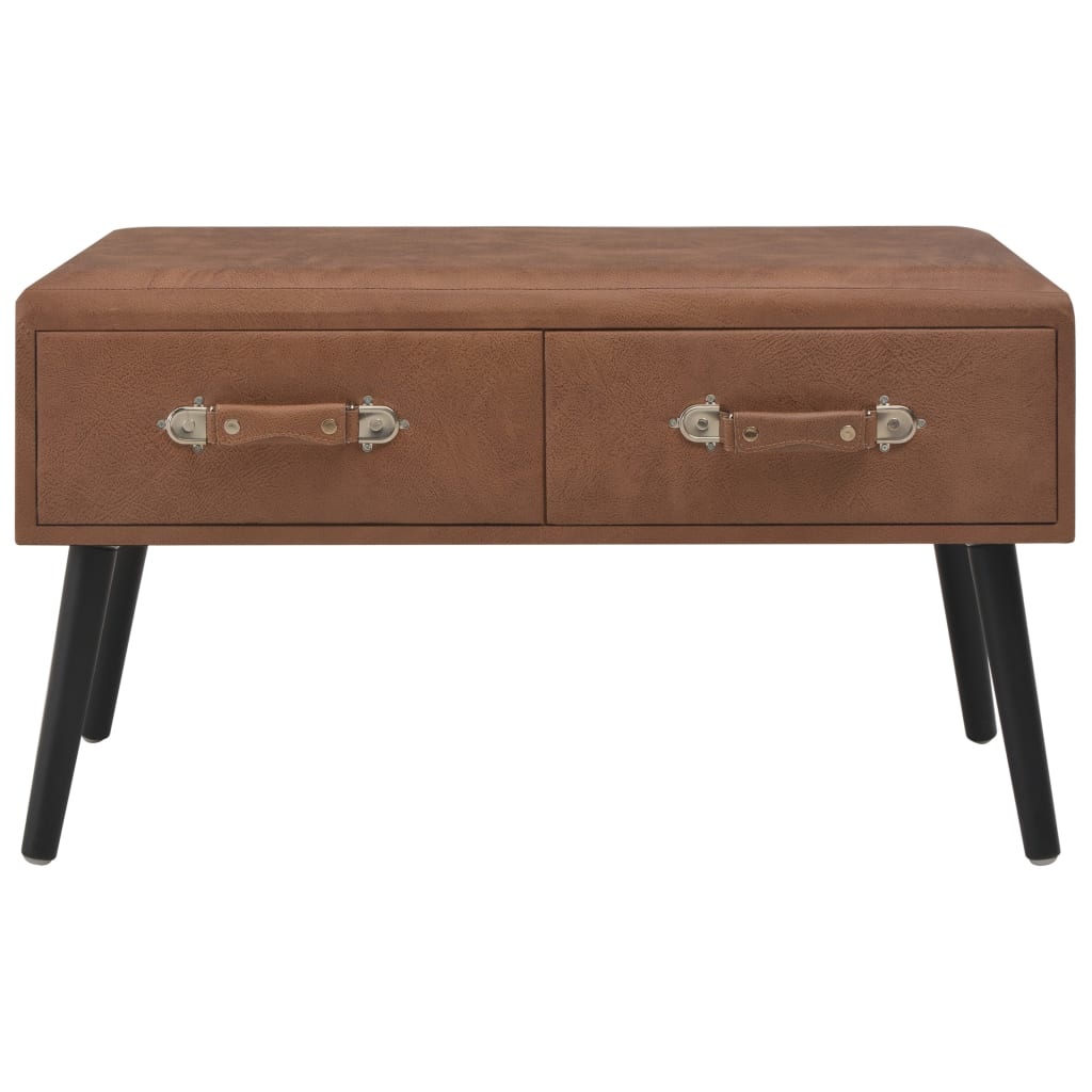 VidaXL Bank met lades 80 cm kunstleer donkerbruin