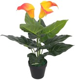 vidaXL Kunst calla lelie plant met pot 45 cm rood en geel