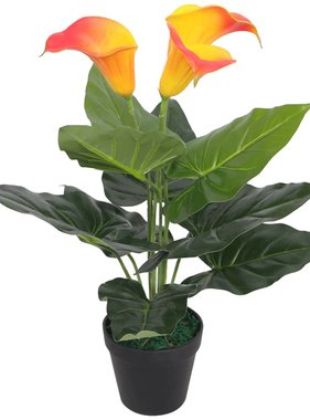 vidaXL Kunst calla lelie plant met pot 45 cm rood en geel