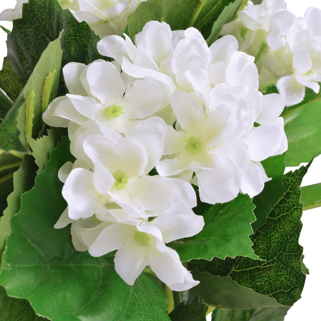 VidaXL Kunst hortensia plant met pot 60 cm wit