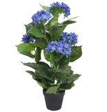 vidaXL Kunst hortensia plant met pot 60 cm blauw