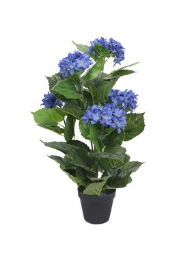 vidaXL Kunst hortensia plant met pot 60 cm blauw