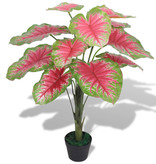 vidaXL Kunst caladium plant met pot 70 cm groen en rood