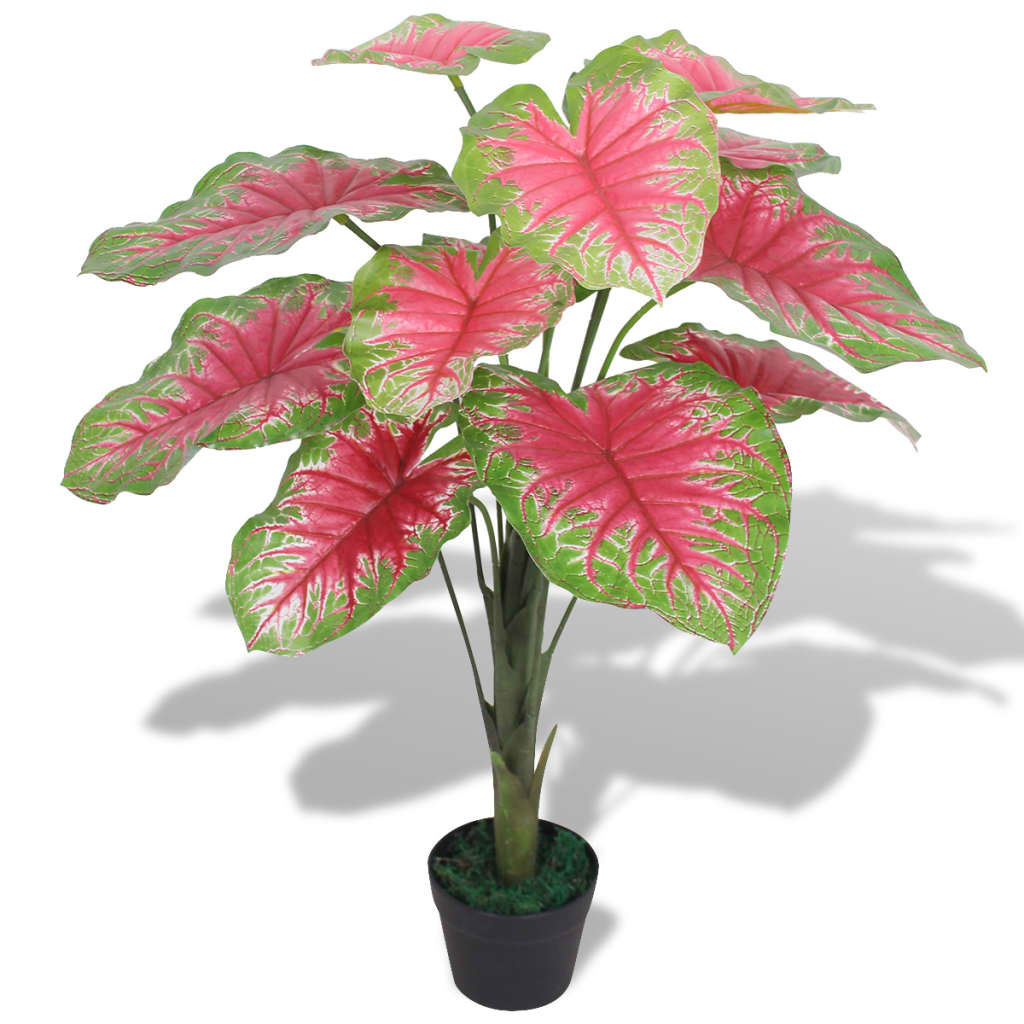 vidaXL Kunst caladium plant met pot 70 cm groen en rood