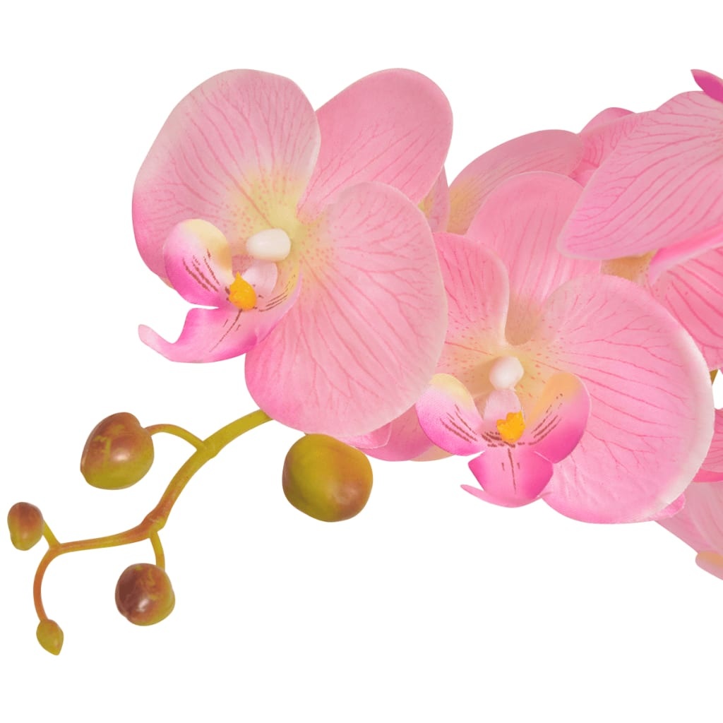 VidaXL Kunst orchidee plant met pot 65 cm roze