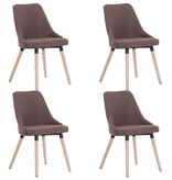 VidaXL Eetkamerstoelen 4 st stof bruin
