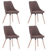 vidaXL Eetkamerstoelen 4 st stof bruin