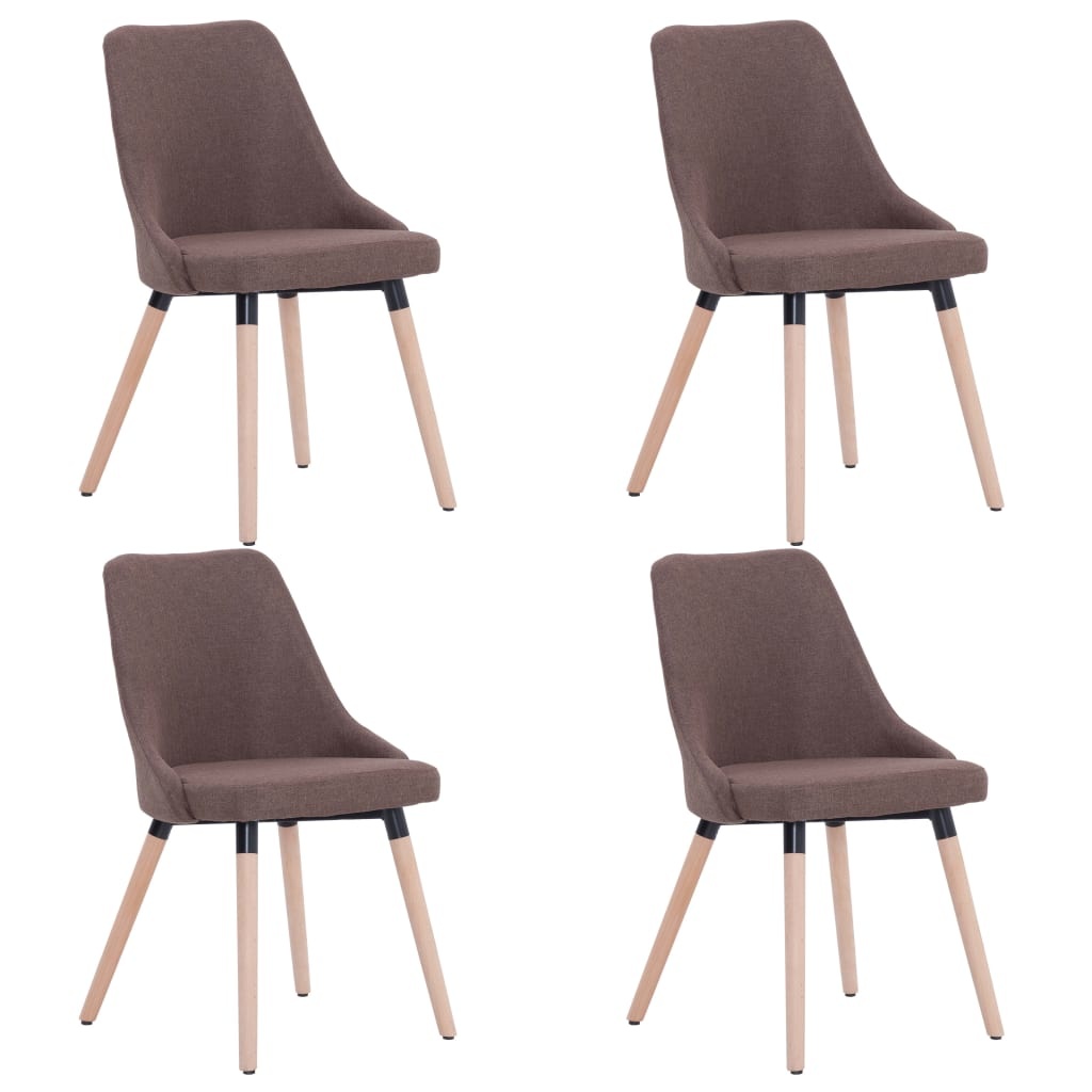 vidaXL Eetkamerstoelen 4 st stof bruin