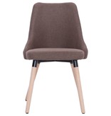 vidaXL Eetkamerstoelen 4 st stof bruin