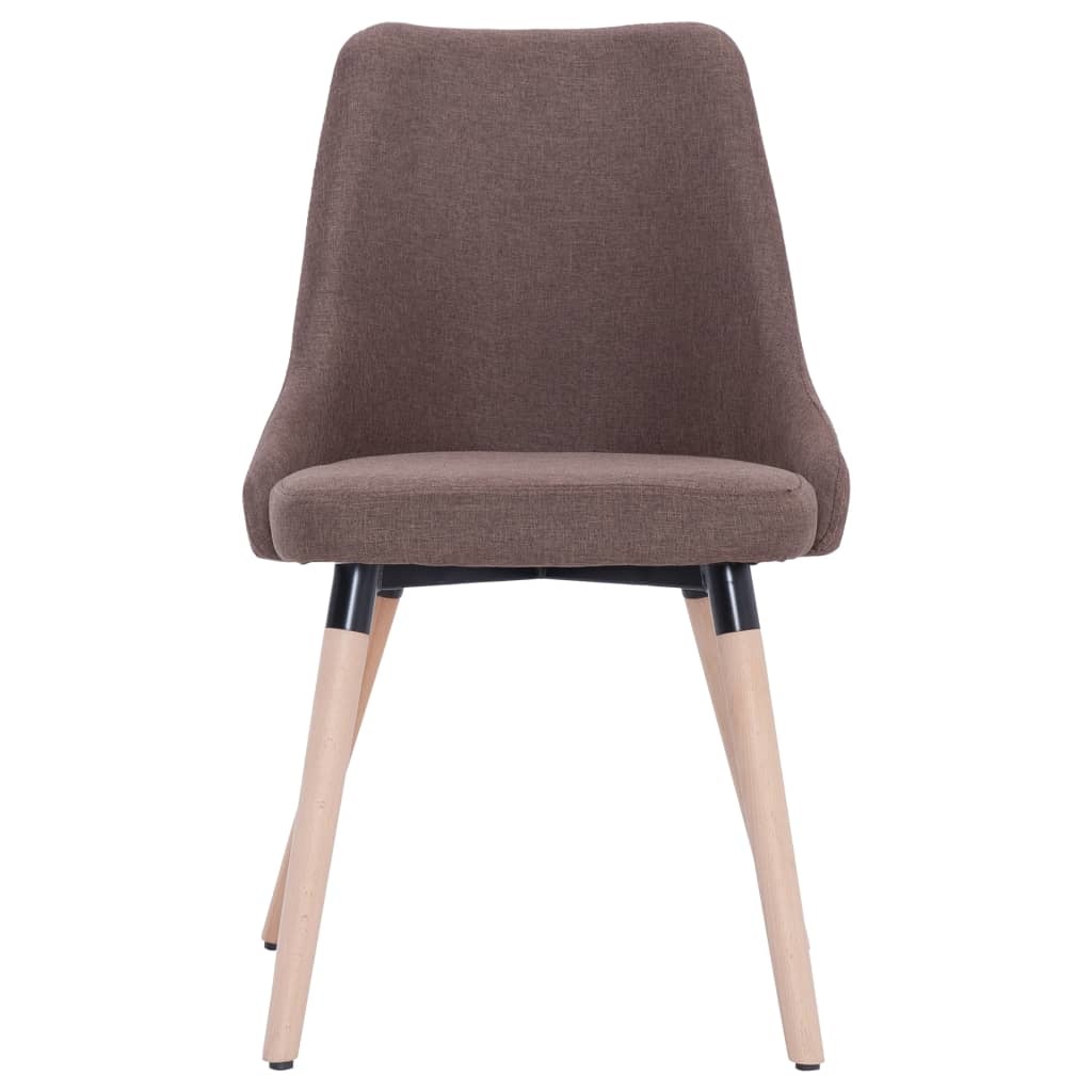 vidaXL Eetkamerstoelen 4 st stof bruin