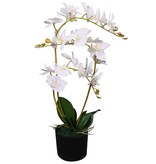 vidaXL Kunst orchidee plant met pot 65 cm wit