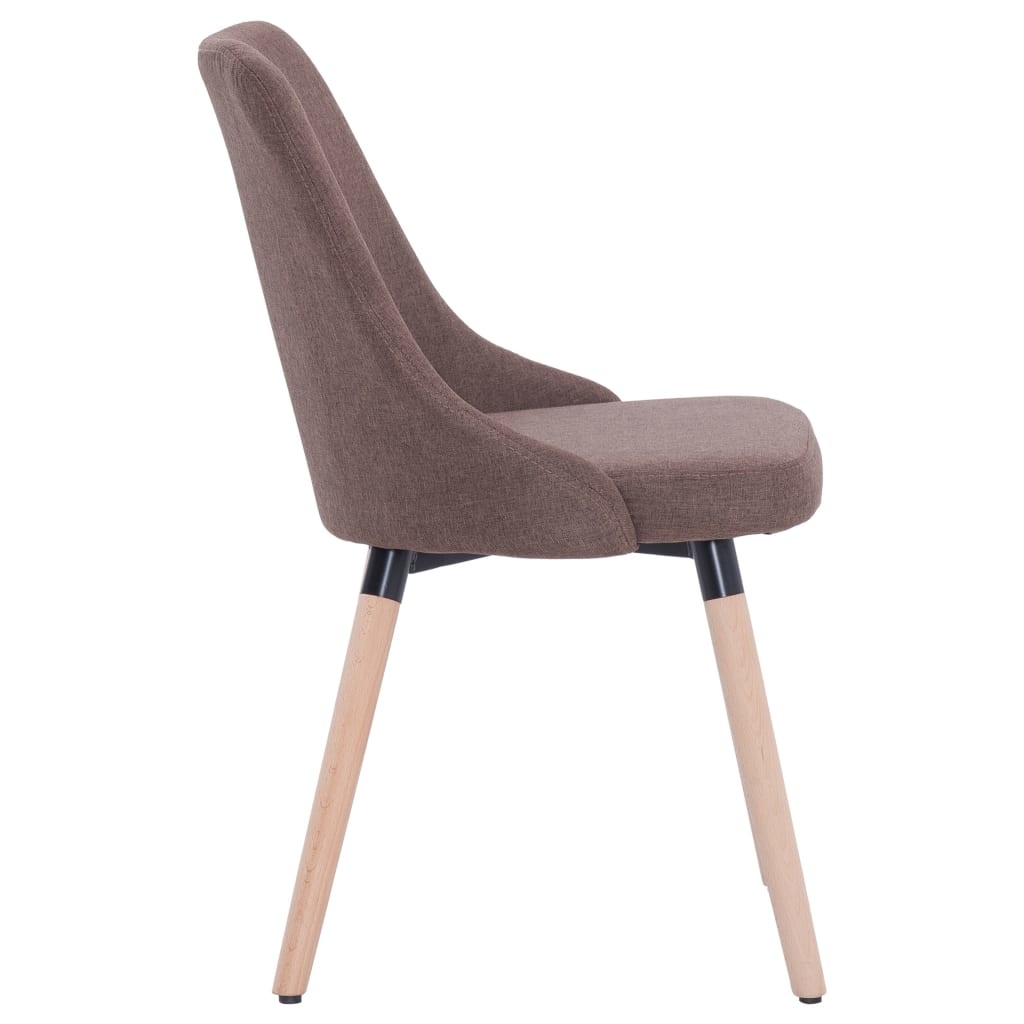 vidaXL Eetkamerstoelen 4 st stof bruin