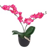 vidaXL Kunst orchidee plant met pot 30 cm rood