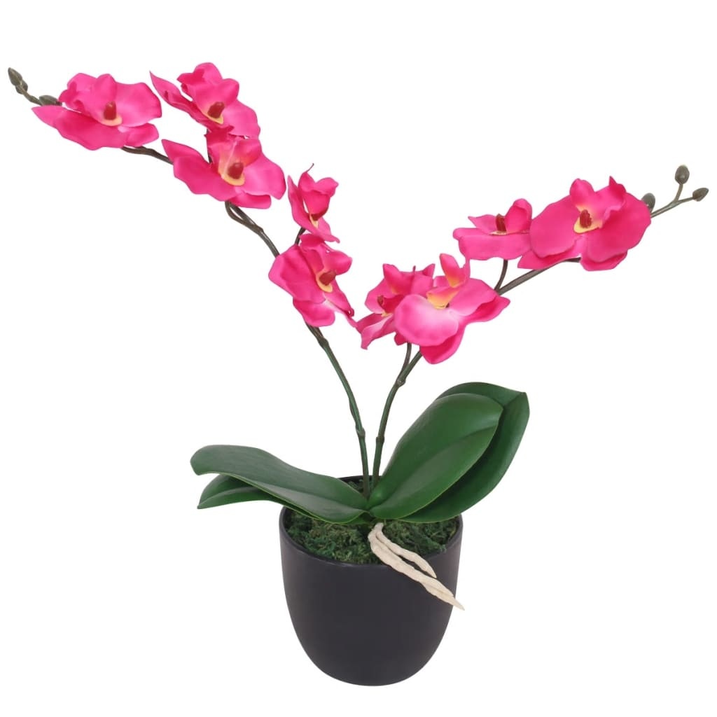 VidaXL Kunst orchidee plant met pot 30 cm rood