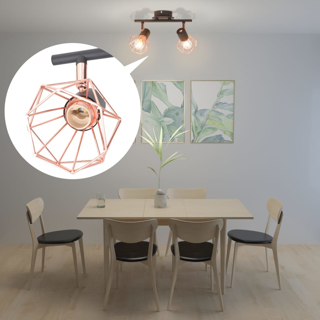VidaXL Plafondlamp met 2 filament LED-lampen 8 W
