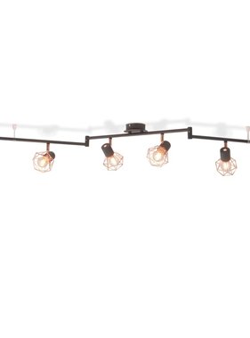 vidaXL Plafondlamp met 6 spotlights E14 zwart en koper