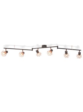 vidaXL Plafondlamp met 6 spotlights E14 zwart en koper