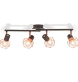 vidaXL Plafondlamp met 4 spotlights E14 zwart en koper