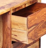 VidaXL Schrijftafel met 1 lade en 1 kastje massief sheeshamhout