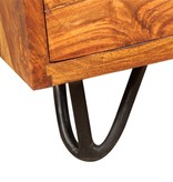 VidaXL Schrijftafel met 1 lade en 1 kastje massief sheeshamhout