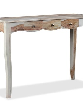 VidaXL Wandtafel met 3 lades 110x40x76 cm massief sheeshamhout