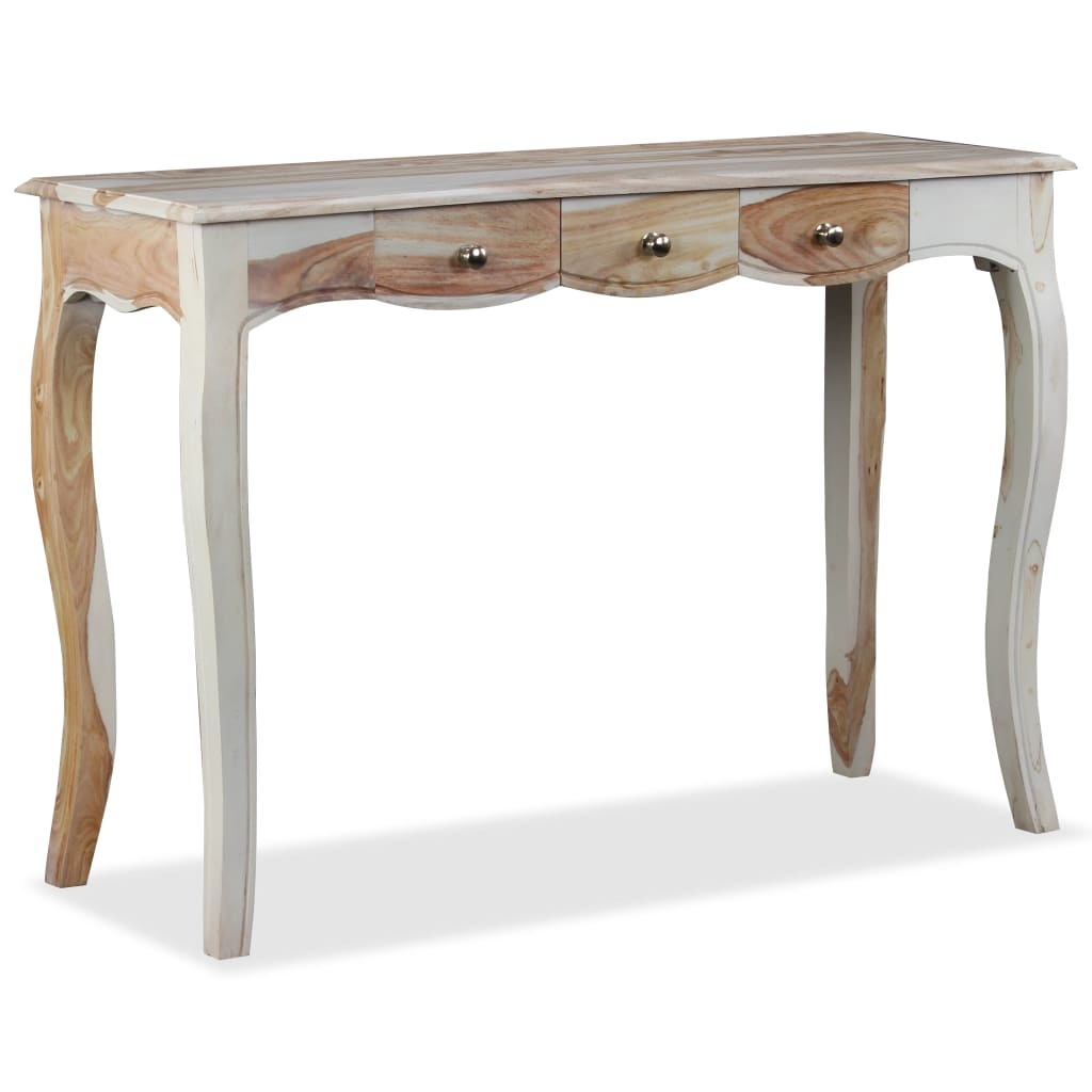 VidaXL Wandtafel met 3 lades 110x40x76 cm massief sheeshamhout