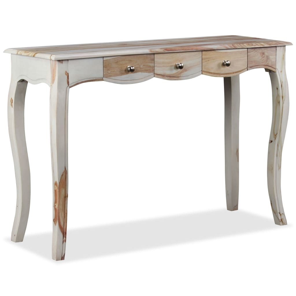 VidaXL Wandtafel met 3 lades 110x40x76 cm massief sheeshamhout