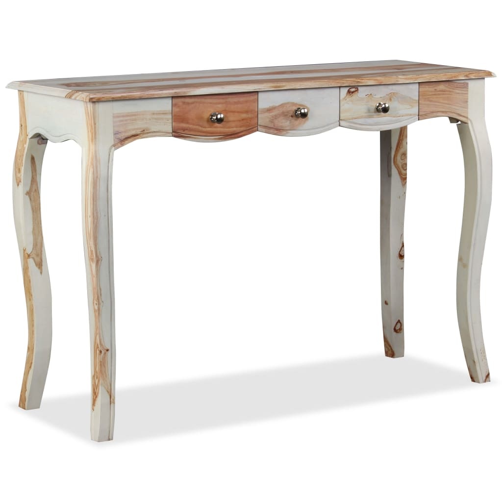 VidaXL Wandtafel met 3 lades 110x40x76 cm massief sheeshamhout