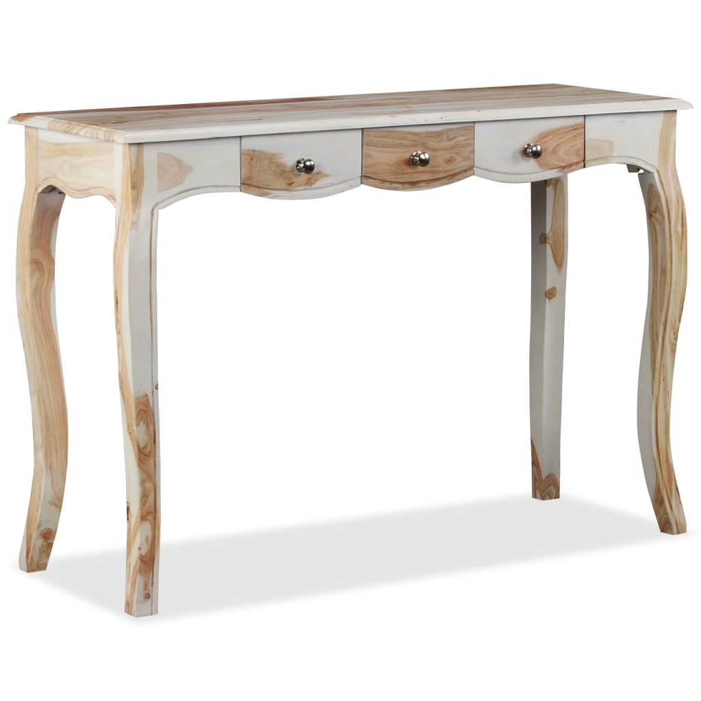VidaXL Wandtafel met 3 lades 110x40x76 cm massief sheeshamhout
