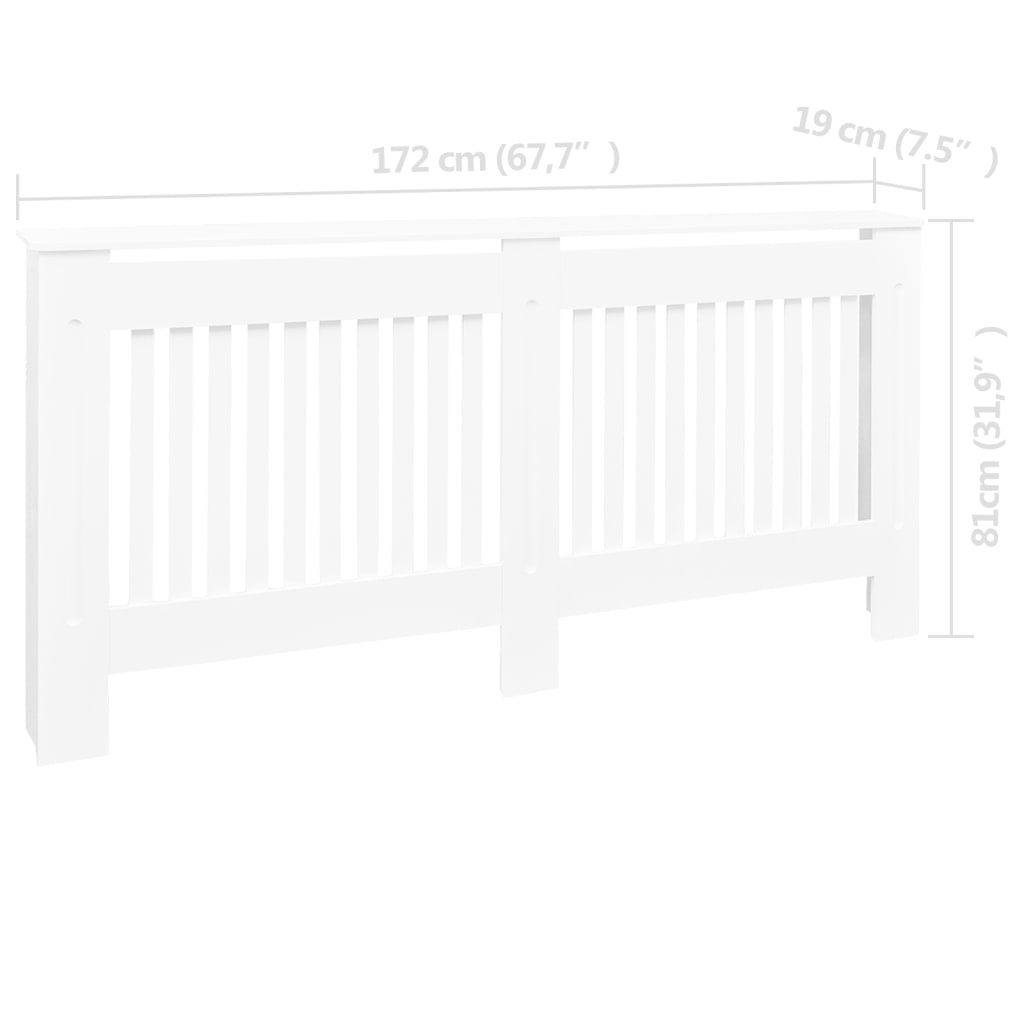 VidaXL Radiatorombouw wit MDF 172 cm