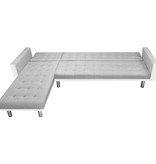 VidaXL Hoekslaapbank stof 218x155x69 cm wit en grijs