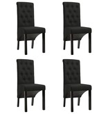 VidaXL Eetkamerstoelen 4 st stof zwart