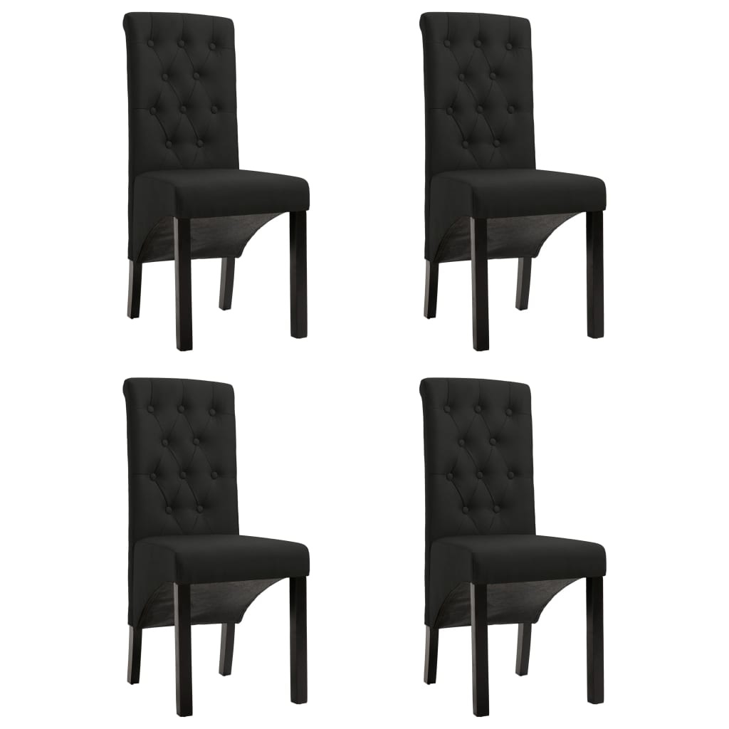 VidaXL Eetkamerstoelen 4 st stof zwart