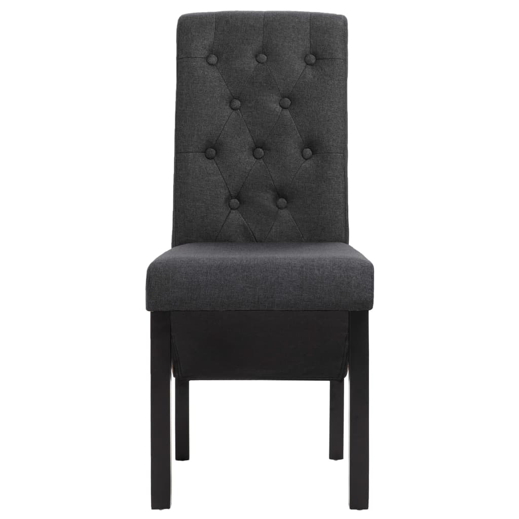 VidaXL Eetkamerstoelen 6 st stof donkergrijs