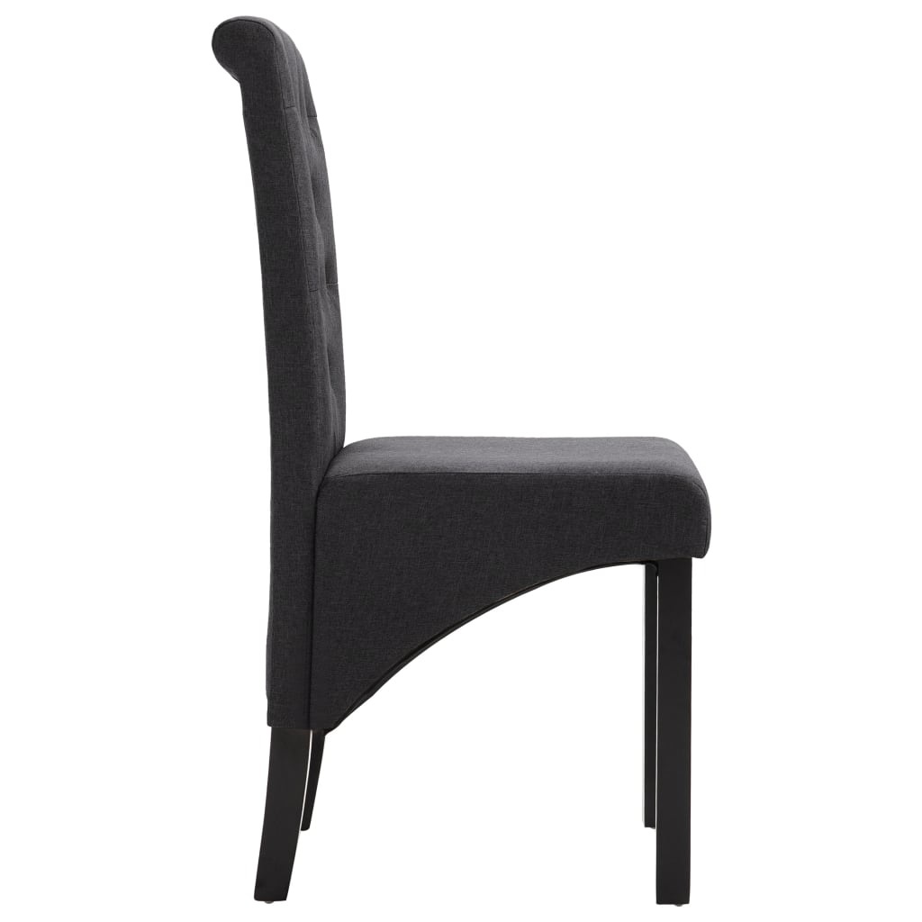 VidaXL Eetkamerstoelen 6 st stof donkergrijs