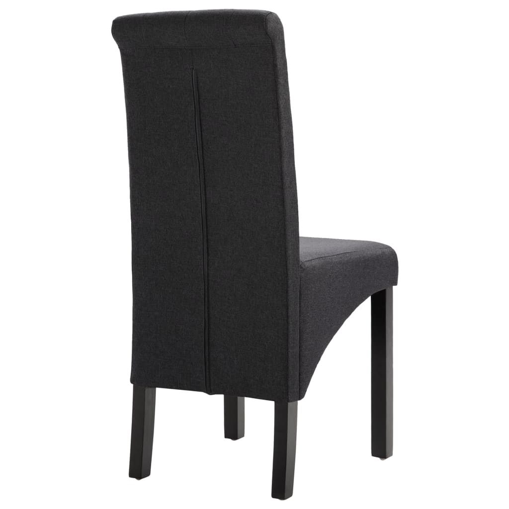 vidaXL Eetkamerstoelen 6 st stof donkergrijs