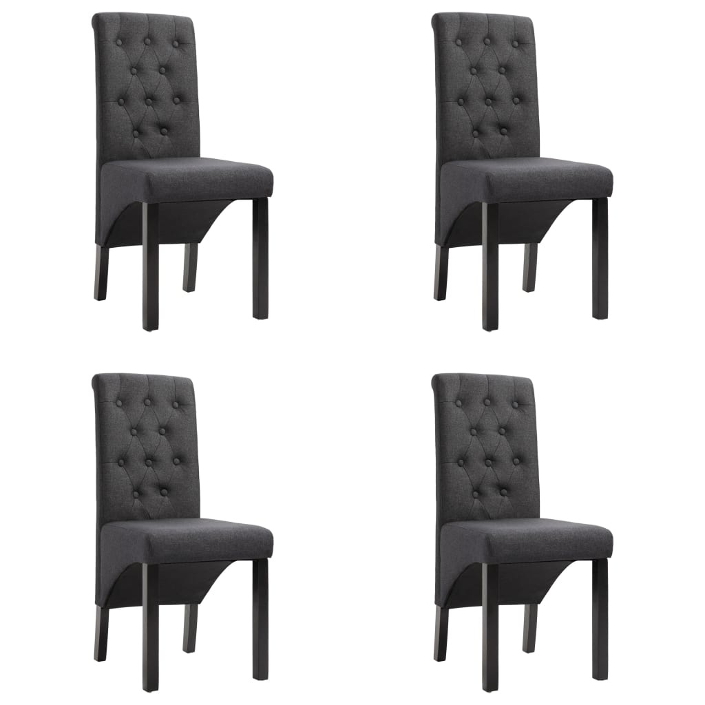 VidaXL Eetkamerstoelen 4 st stof donkergrijs