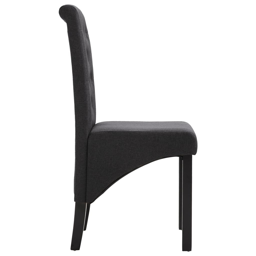 VidaXL Eetkamerstoelen 4 st stof donkergrijs