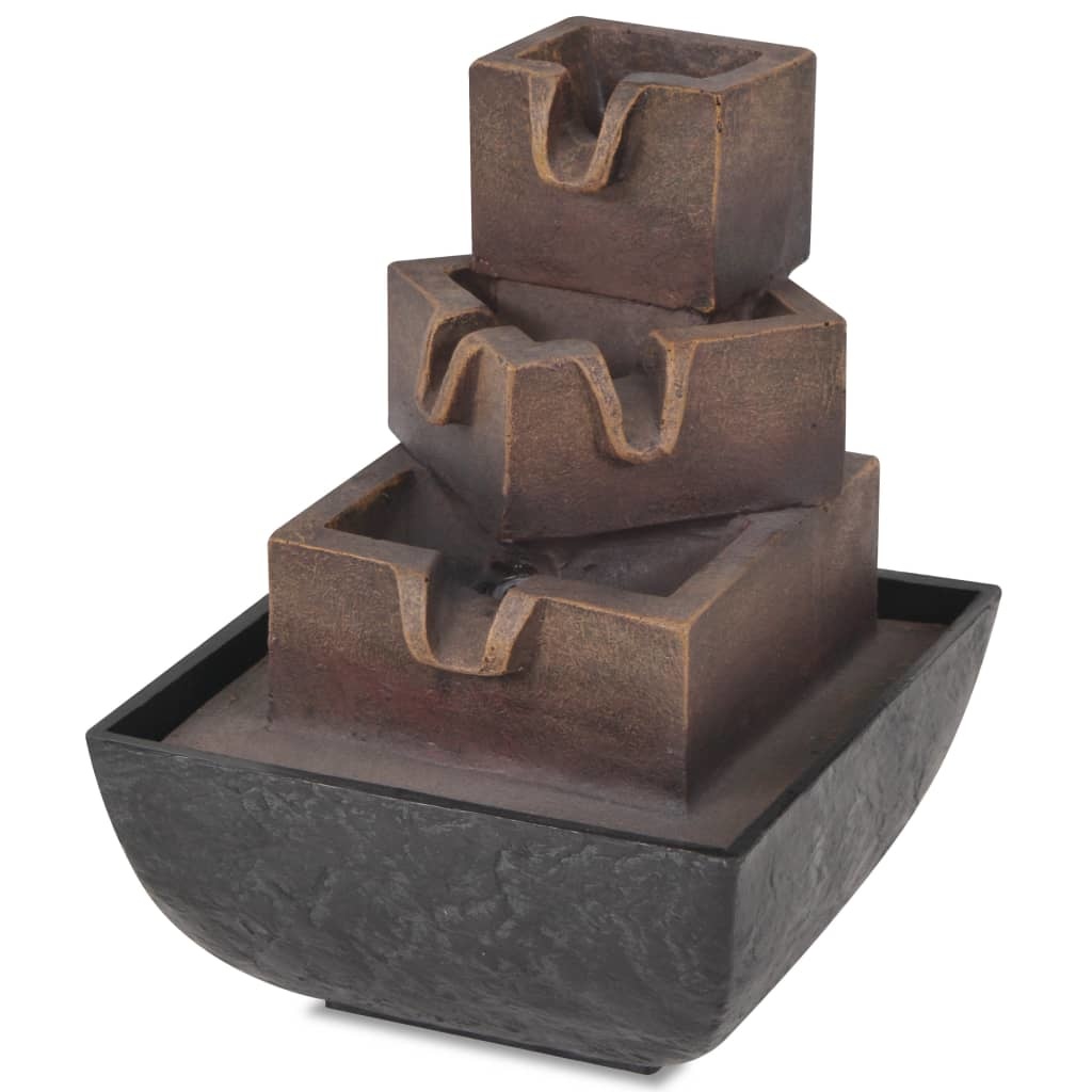 VidaXL Binnenfontein met LED-verlichting polyresin